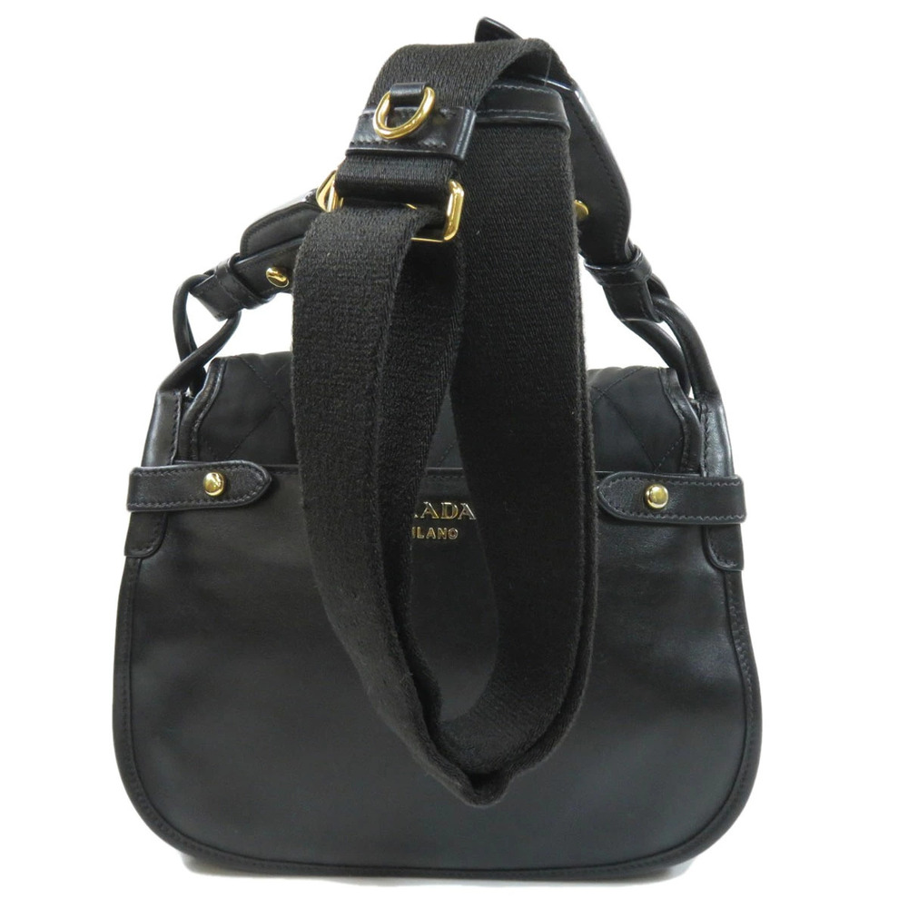 Prada logo shoulder leather motif bag